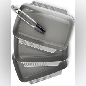 Pampered Chef 3 set Coating Tray WITHOUT TONGS